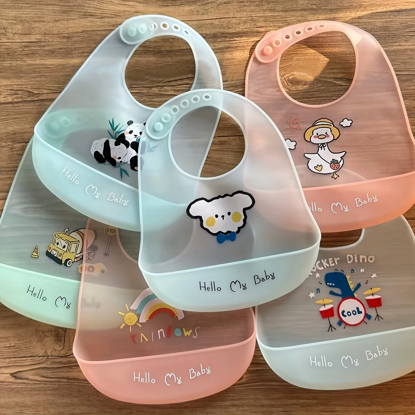 Waterproof Cartoon Baby Silicone Bib